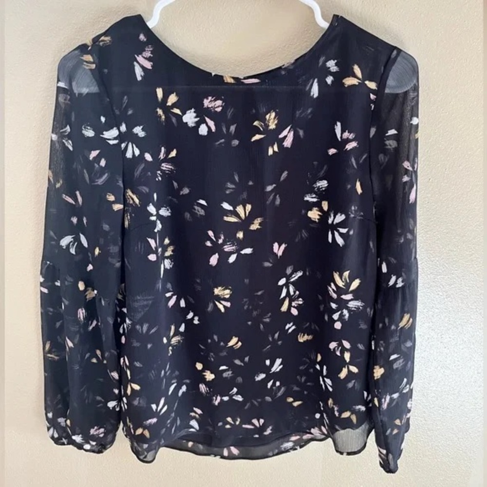 Floral Black Sheer Women's Top